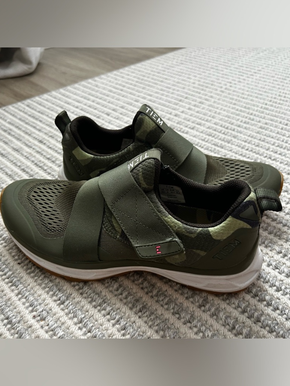 Tiem Olive Green Slip-On Athletic Sneakers for Women